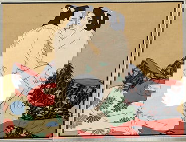 Original Painting Shunga Scene  10" x 8.25"