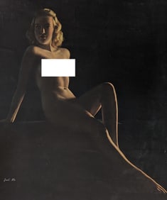 Vintage Poster American Pin Up Nude Woman by "Just Me" 19" x 16"