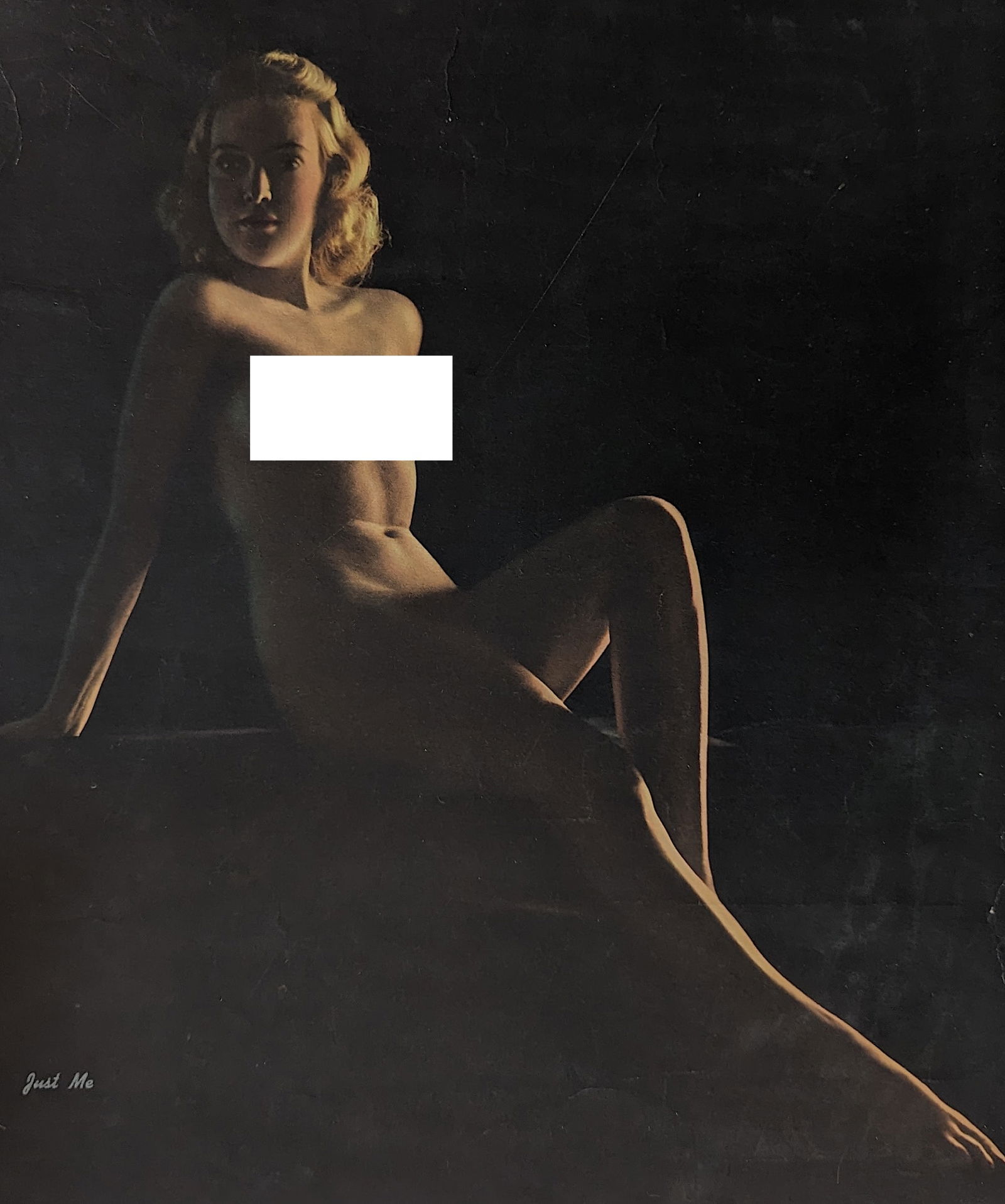 Vintage Poster American Pin Up Nude Woman by "Just Me" 19" x 16": This lot is coming from the estate of a collector in RI. We have included a quality scan to show it's actual condition. This lot is located in Boca Raton, Fl and its shipment will be made directly by