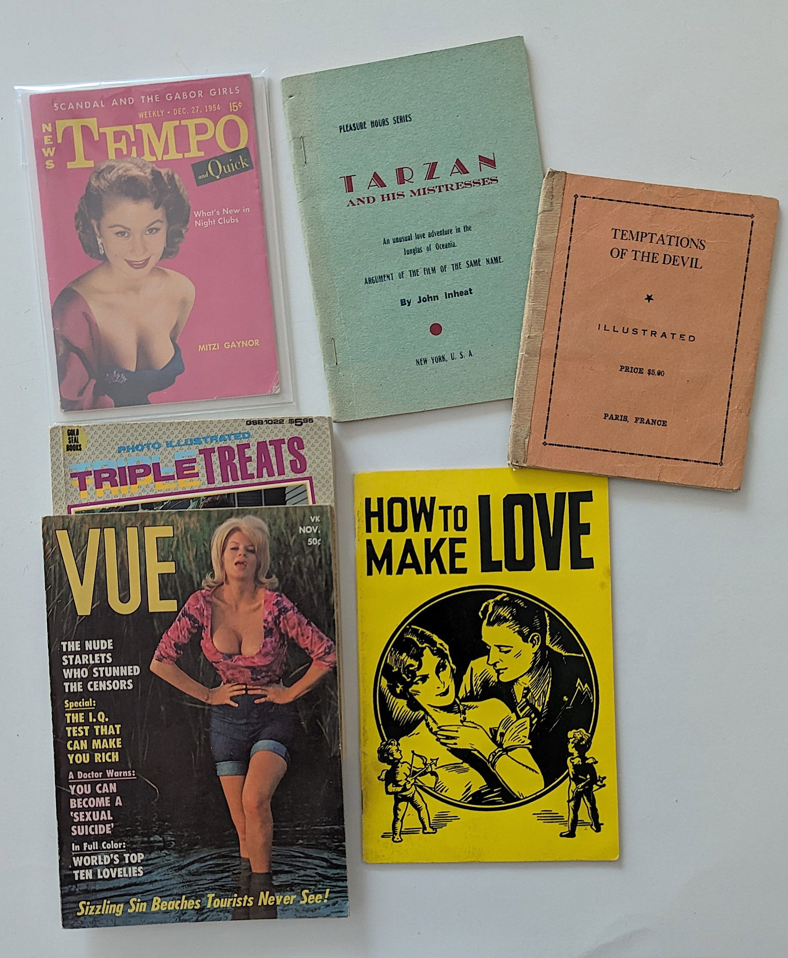 Lot of 6 Vintage Erotic Ephemera: This lot is coming from the estate of a collector in RI. We have included a quality scan to show it's actual condition. This lot is located in Boca Raton, Fl and its shipment will be made directly by 