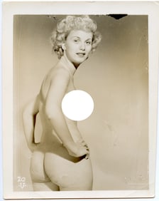Vintage 1940s Photograph Pin Up Female Nude Model(s) 4" x 5.25"