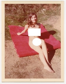 Vintage 1970s American Naturalism Nudism Female Model 4.5" x 3.5"