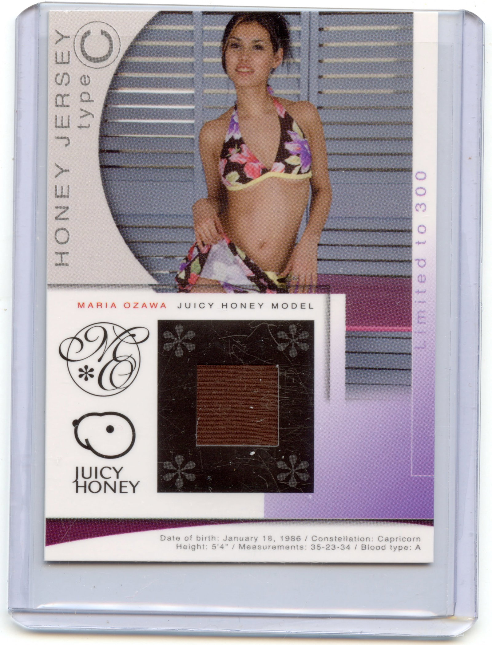 Juicy Honey Special Edition Maria Ozawa Honey Jersey: This lot is coming from the estate of a photographer in LA. We have included a quality scan to show it's actual condition. This lot is located in Boca Raton, Fl and its shipment will be made directly 