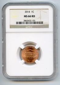 US Coin Lincoln  2014 1Cent MS 66 RD