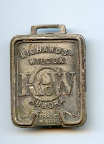 Vintage 1900’s Silver Richards-Wilcox Aurora, ILL Advertising Watch FOB