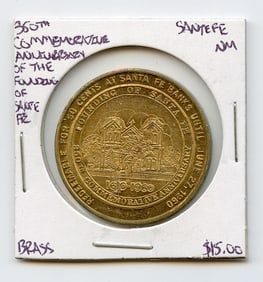 SANTA FE NEW MEXICO 350 ANNIVERSARY OF FOUNDING 1960 MEDAL / 50 CENTS TOKEN