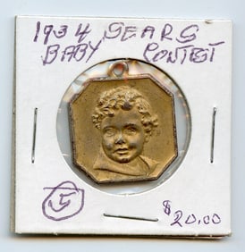 Rare Antique 1934 SEARS Baby Contest Pendant
