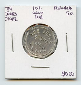 The Jones Store Good for 10 Cents, Pukwana S.D. Token