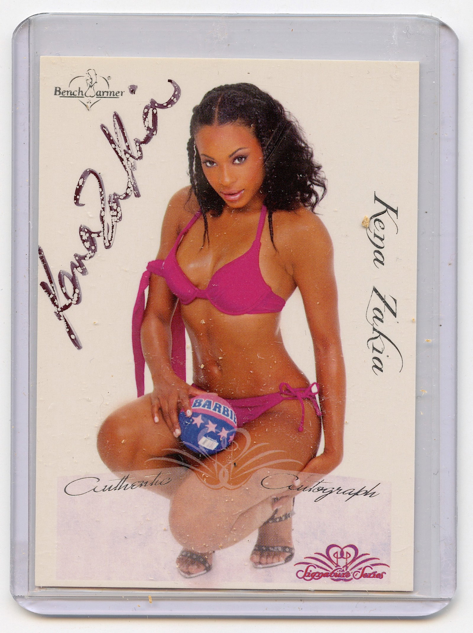 Vintage Tradecard Pin Up Model KENA ZAKIA Signed Bench Warmer: This lot is coming from the estate of a photographer collector in LA. We have included a quality scan to show it's actual condition. This lot is located in Boca Raton, Fl and its shipment will be made