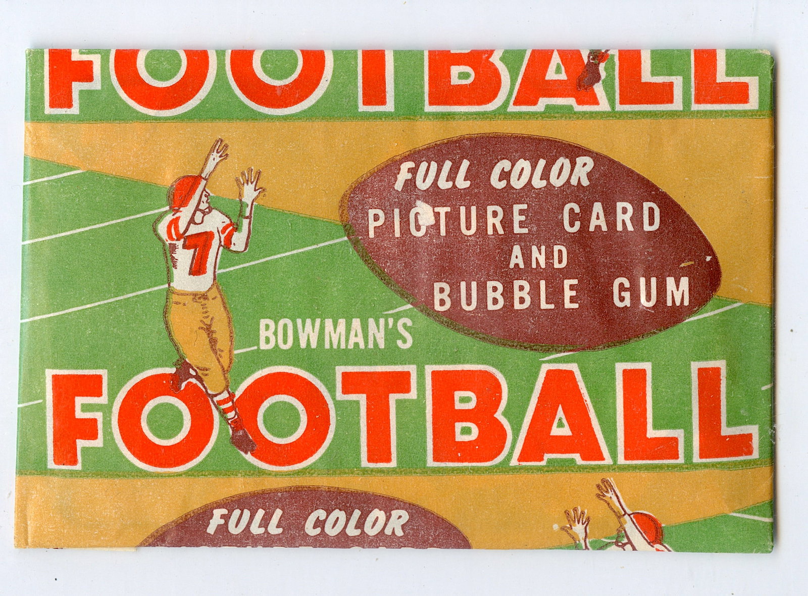 1954 Bowman Football 1 Cent Wax Pack UNOPENED: This lot is coming from the estate of a photographer collector in LA. We have included a quality scan to show it's actual condition. This lot is located in Boca Raton, Fl and its shipment will be made