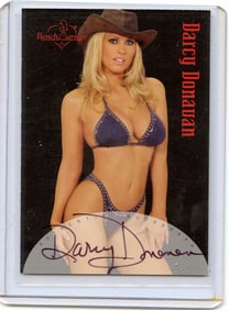Vintage Tradecard Pin Up Model DARCY DONAVAN Signed Bench Warmer