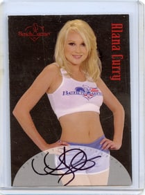 Vintage Tradecard Pin Up Model ALANA CURRY Signed Bench Warmer