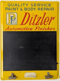 Vintage Ditzler Quality Auto Repair Automotive Paint Finishes Metal Tin Sign