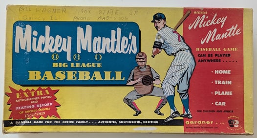 1957 Mickey Mantle's Big League Baseball Gardner Board Game No. 7 w/ Photo