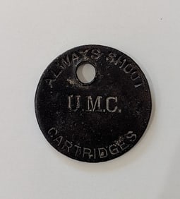 Trade Antique Token Always Shoot U.M.C. Cartridges