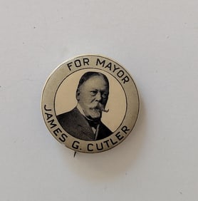 Vintage JAMES G. CUTLER For Mayor Pinback Button