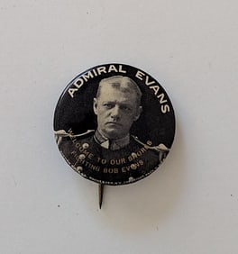 Rare Pinback Button Admiral Evans