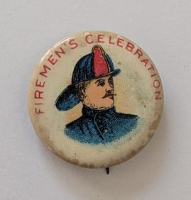 Vintage Scarce Pinback Button Firemen's Celebration