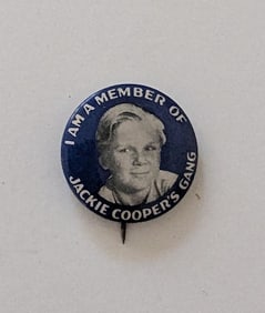 Vintage Scarce Pinback Button ! Am a Member of Jackie Cooper's Gang