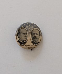Vintage Scarce Pinback Button MC KINLEY and HOBART