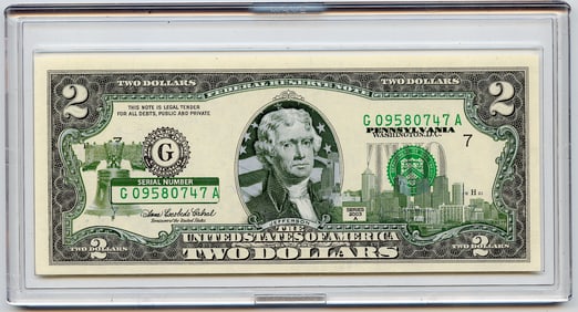 2003 Series A 2 Dollar Bill State of PENNSYLVANIA