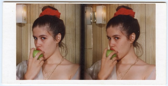 Vintage Stereoriginal 3-D By Rivera Woman with Apple