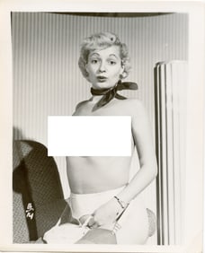 Vintage Photograph with Pin Up Female Model Ca. 1950s