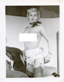 Vintage Photograph with Pin Up Female Model Ca. 1950s