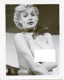 Vintage Photograph with Pin Up Female Model Ca. 1950s