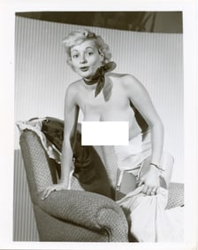 Vintage Photograph with Pin Up Female Model Ca. 1950s