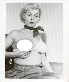 Vintage Photograph with Pin Up Female Model Ca. 1950s