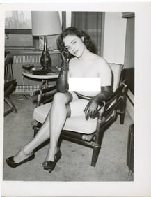 Vintage Photograph with Pin Up Female Model Ca. 1950s