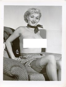 Vintage Photograph with Pin Up Female Model Ca. 1950s