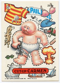 1987 Topps Garbage Pail Kids GPK Series 7 Cut-Up Carmen 257a