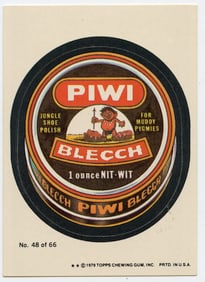 1974 Topps Wacky Packages PIWI BLECCH Trading Card Sticker