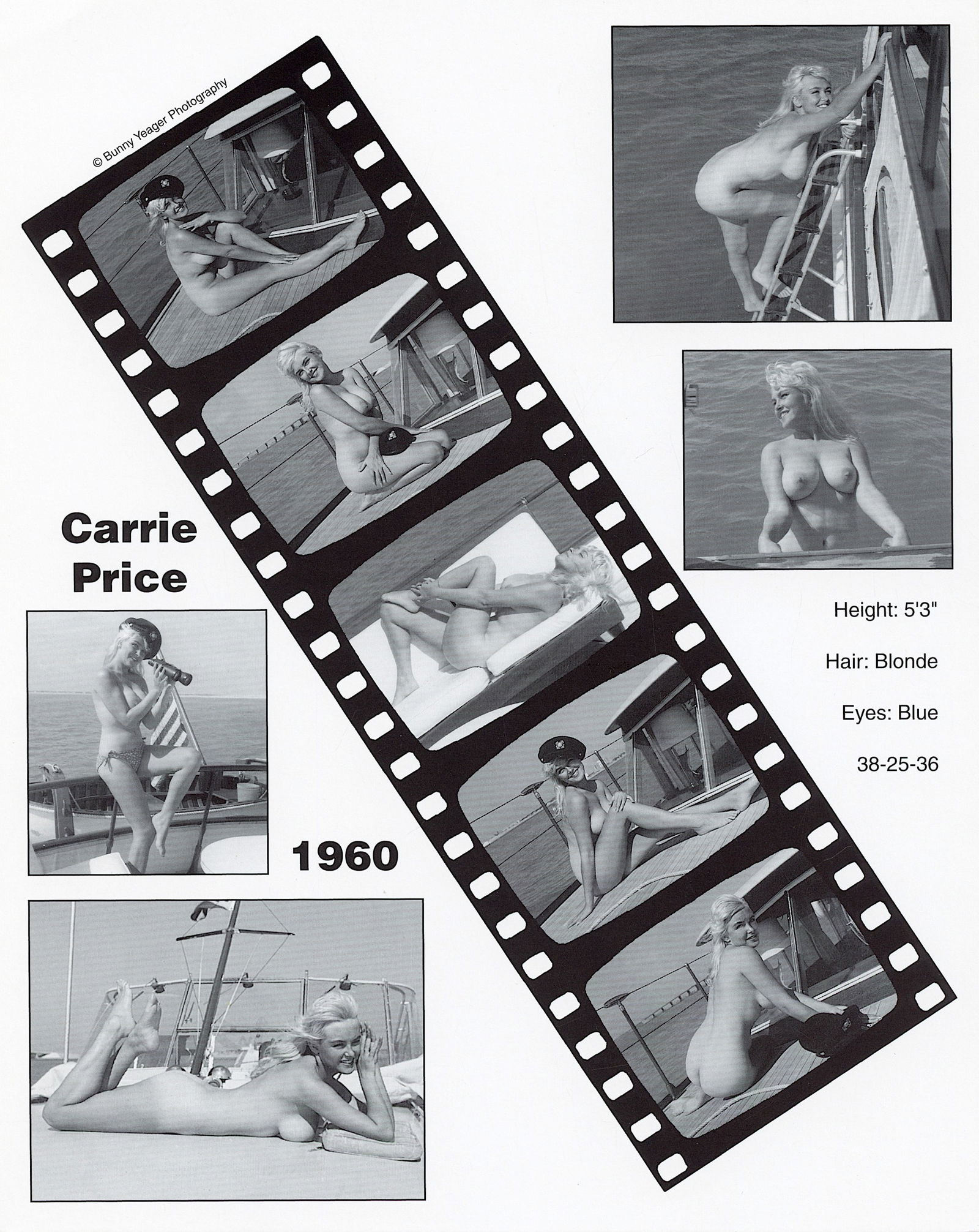 BUNNY YEAGER Vintage Pin Up Litho Model CARRIE PRICE: This lot is coming from Bunny Yeager's estate/archives. Linnea Eleanor "Bunny" Yeager (March 13, 1929 - May 24, 2014) was an American photographer and pin-up model. She met Bettie Page in 1954, and to