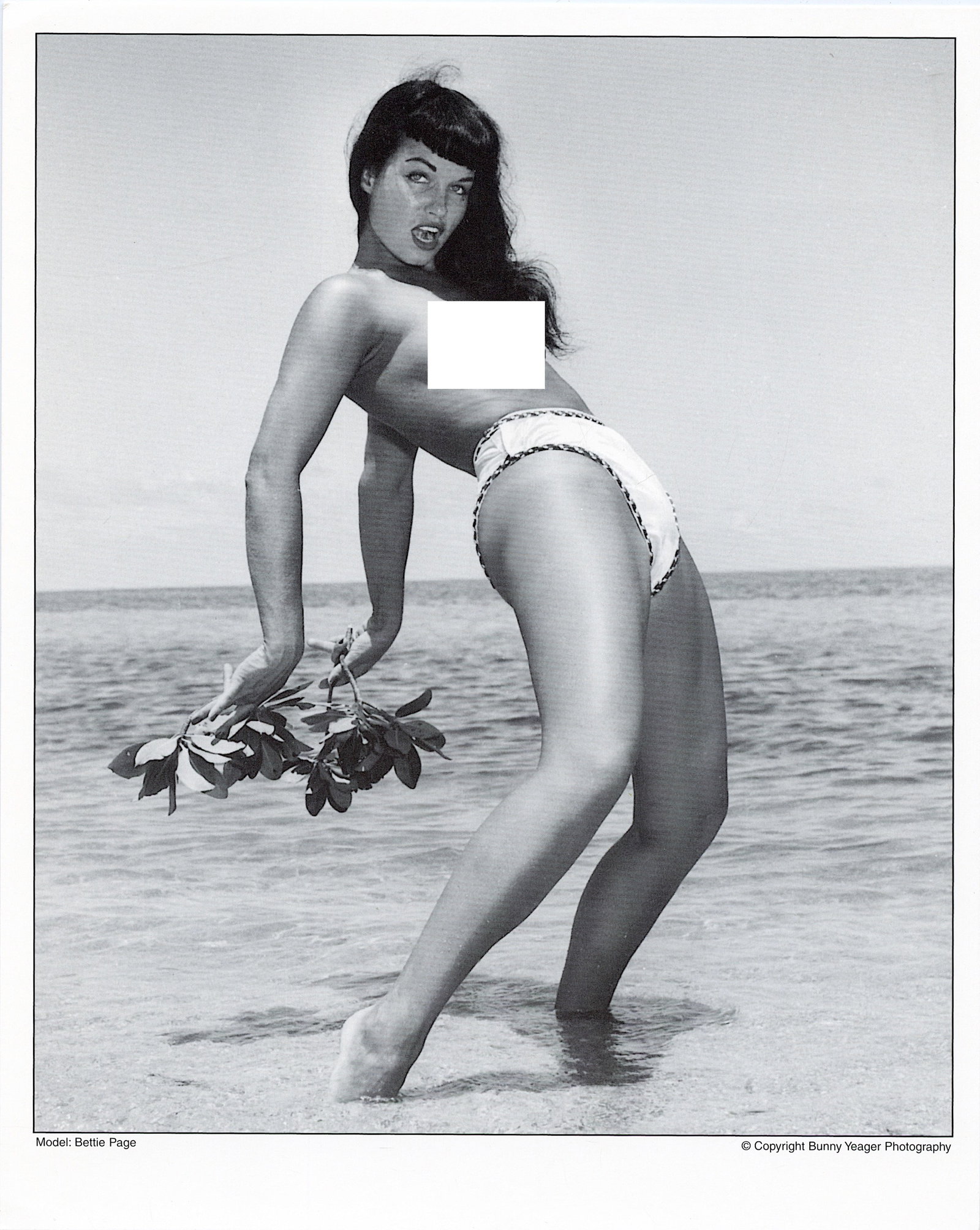 BUNNY YEAGER Vintage Pin Up Litho Model BETTIE PAGE: This lot is coming from Bunny Yeager's estate/archives. Linnea Eleanor "Bunny" Yeager (March 13, 1929 - May 24, 2014) was an American photographer and pin-up model. She met Bettie Page in 1954, and to