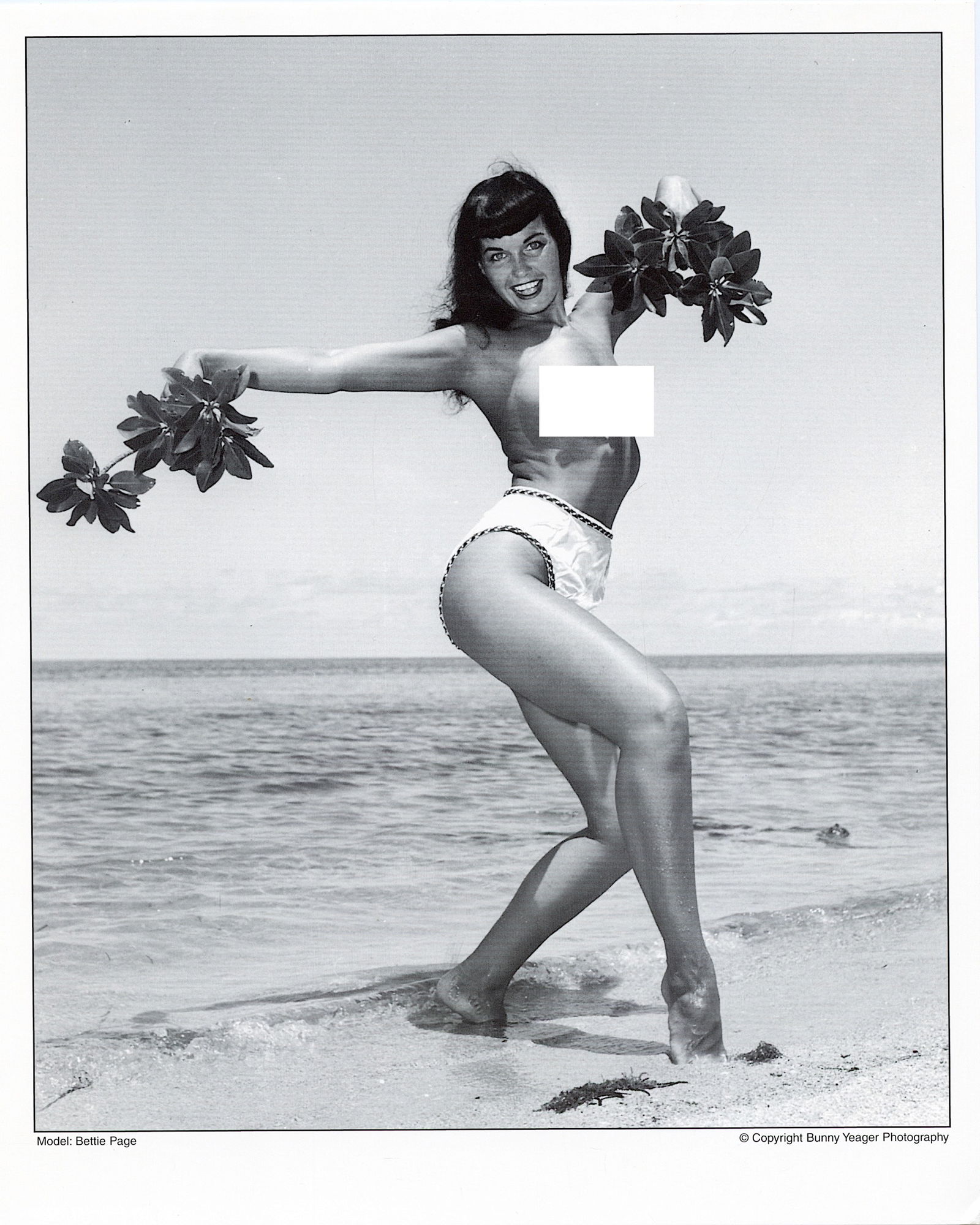 BUNNY YEAGER Vintage Pin Up Litho Model BETTIE PAGE: This lot is coming from Bunny Yeager's estate/archives. Linnea Eleanor "Bunny" Yeager (March 13, 1929 - May 24, 2014) was an American photographer and pin-up model. She met Bettie Page in 1954, and to