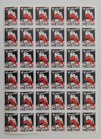 1939 WWII Poland Complete Stamp Sheet WW2 World War II -  36 Stamps