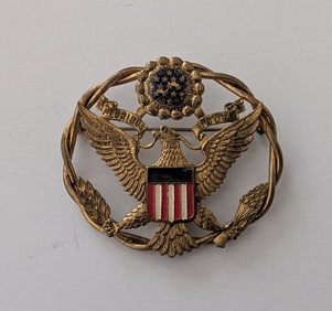 US PATRIOTIC HOME FRONT SWEETHEART ARMY EAGLE PIN LARGE SIZE