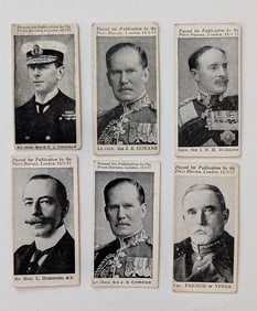 Vintage Set 6 Tradecards Collectors Military Portraits