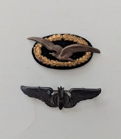Vintage Set 2 Rare Military Badges Incl. Sterling