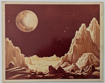 Rare Vintage Photo Space  Planet Landscape  Illustration 8" x 10"
