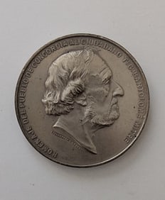 Argentina, Mar del Plata 1821-1901 Bartolome Mitre Silvered Bronze Medal