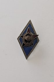 Russian Military Academy Enameled Badge