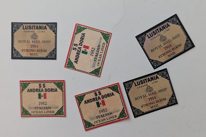 6 Stamps S S ANDREA DORIA & LUSITANIA Ship Cruise