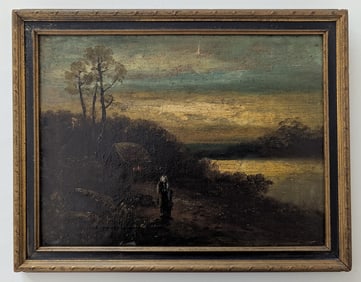 Original Oil on Canvas/Panel Manner of JOHN FRANCIS MURPHY (unsigned)
