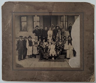 Antique Rare Cabinet Photo Group of Friends Dressed Costume