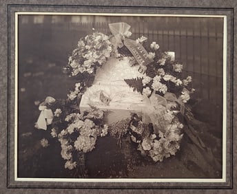 Vintage Original Photo Post Mortem Coffin Funeral Baby