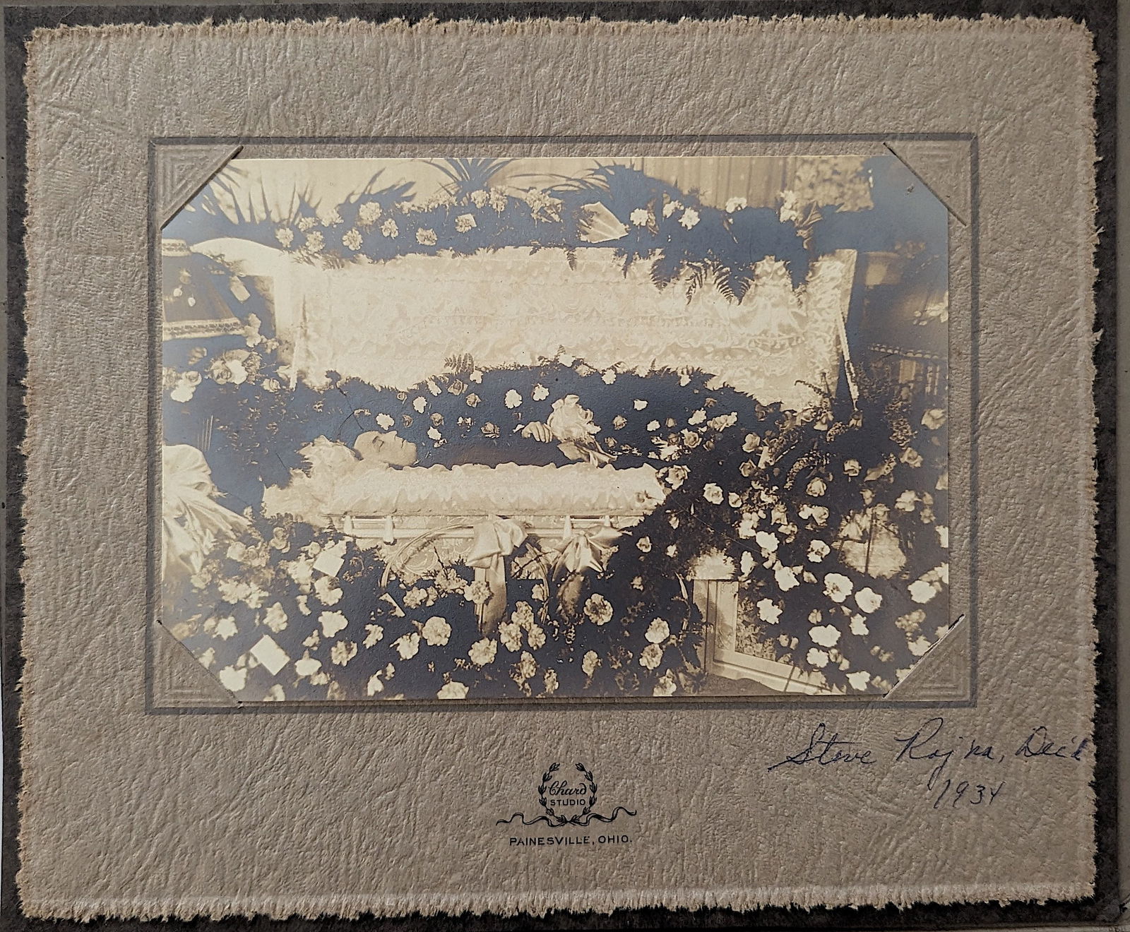 Vintage Original Photo Post Mortem Coffin Funeral Man (1 of 2)